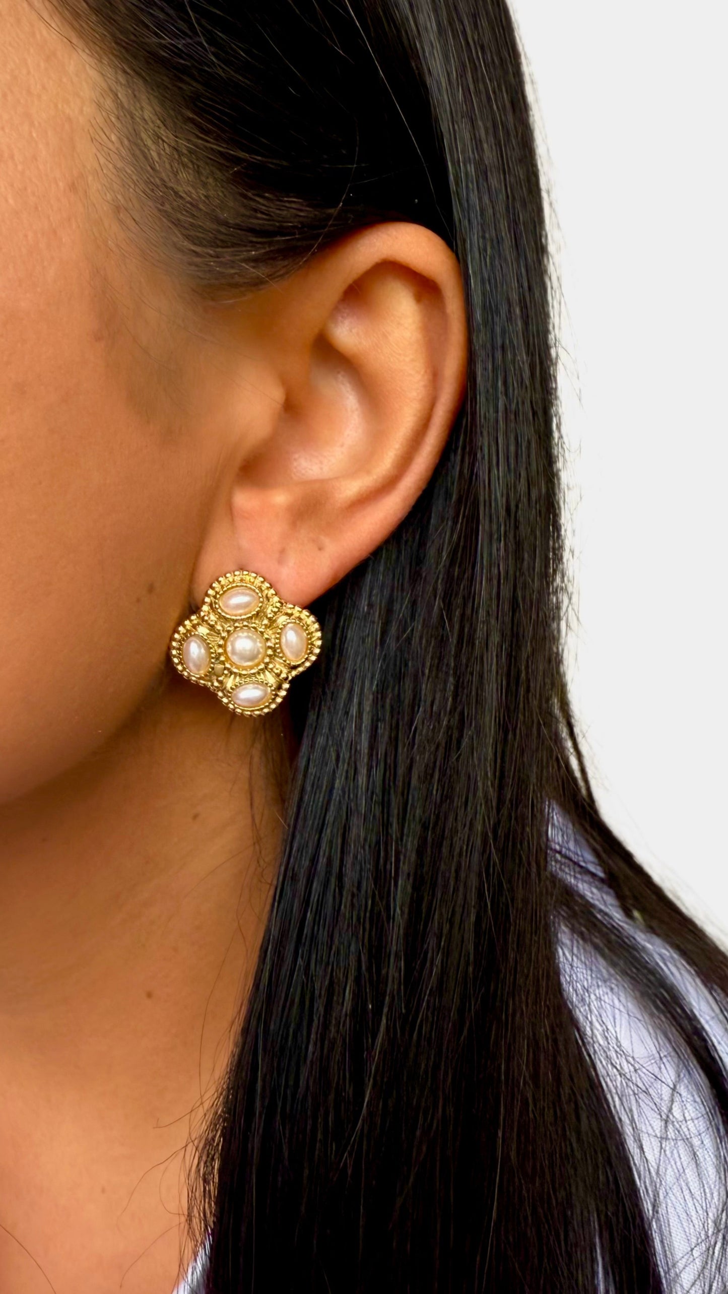 Brincos Vintage Pearly
