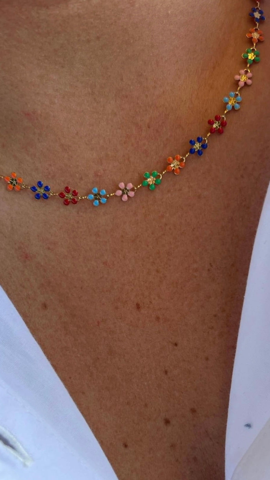 Colar Flores Coloridas