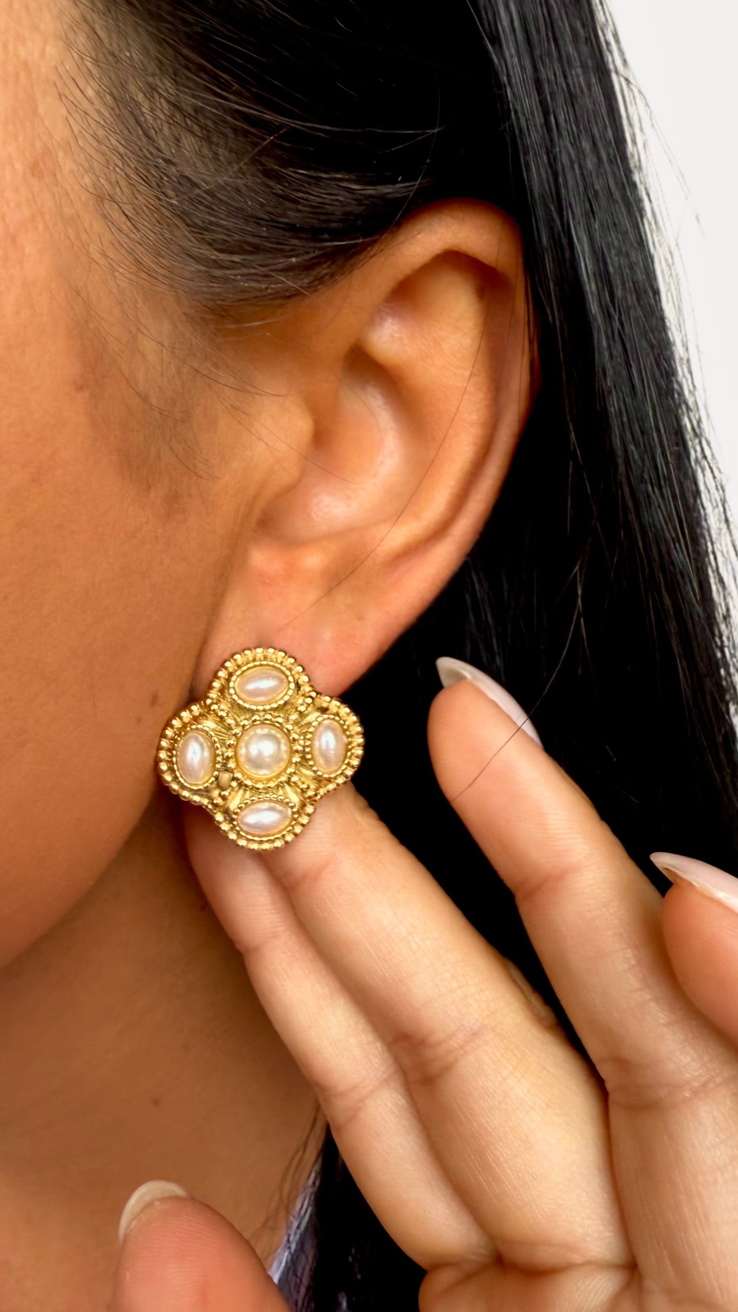 Brincos Vintage Pearly