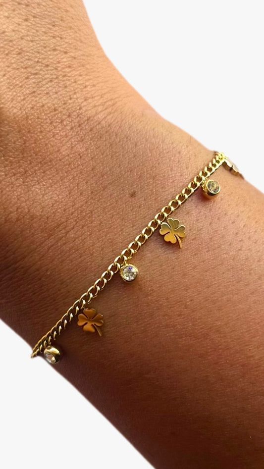Pulseira Trevos com Zirconias