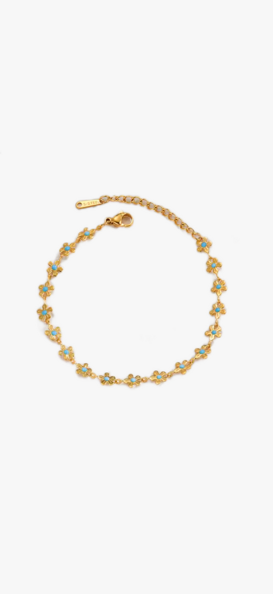 Pulseira Flores Azuis