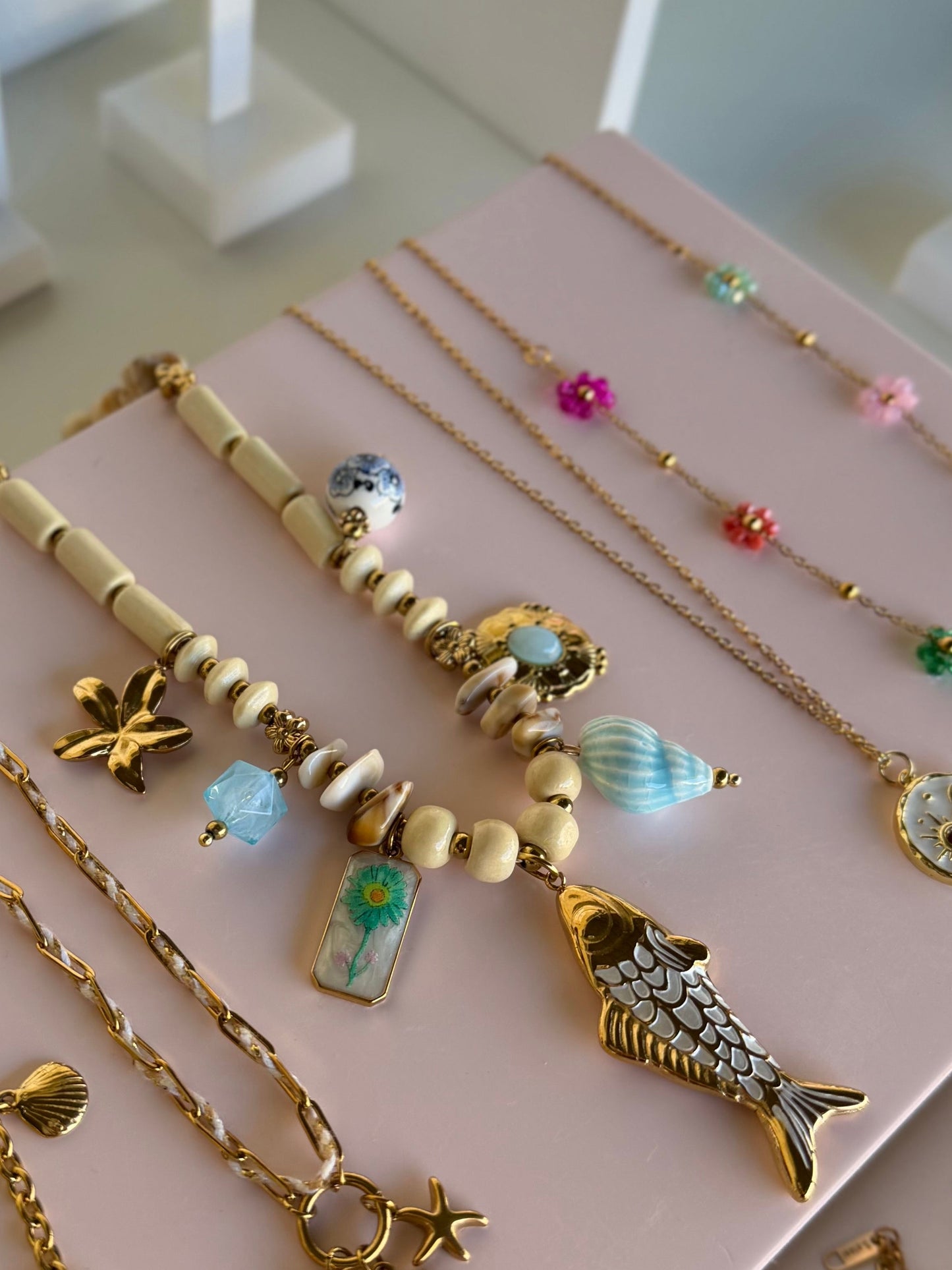 Colar Charms Pescado