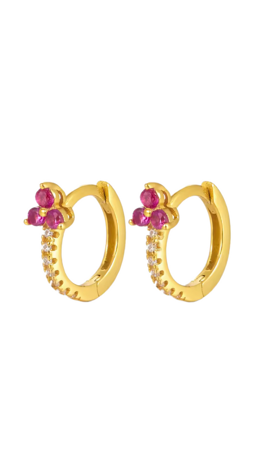 Argolas Flor Rubi