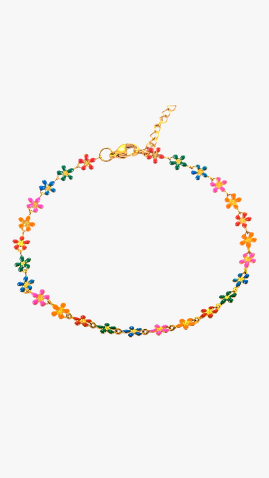 Pulseira Flores Colorida