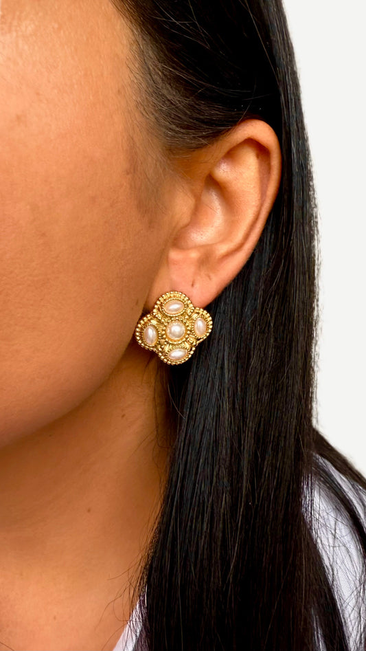 Brincos Vintage Pearly